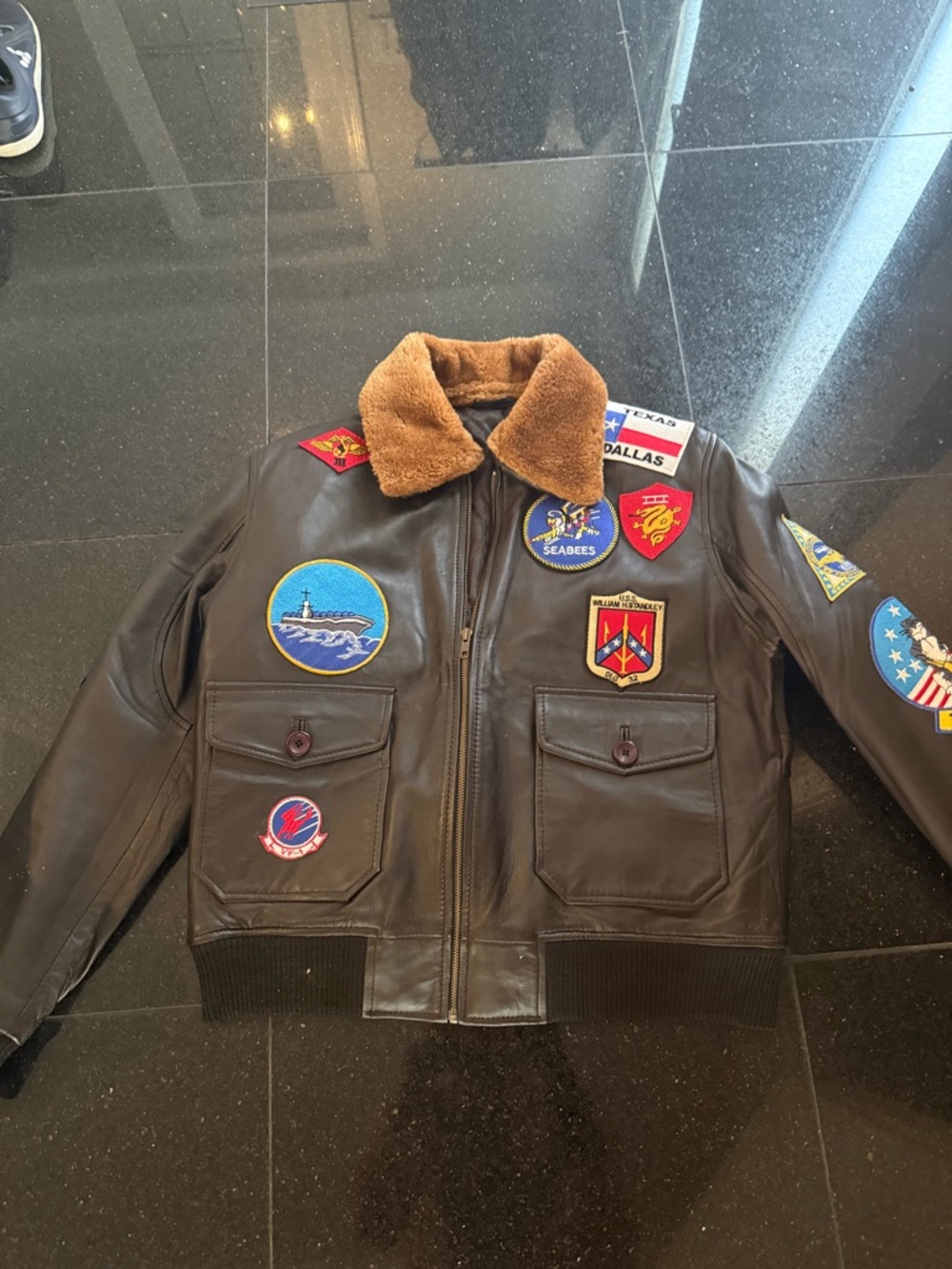 Top Gun Bomber - Brown Leather Flight Jacket